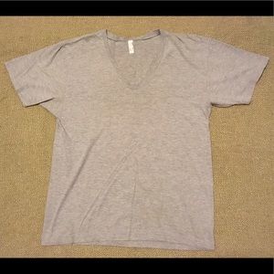 American Apparel Deep V Tee Shirt Grey